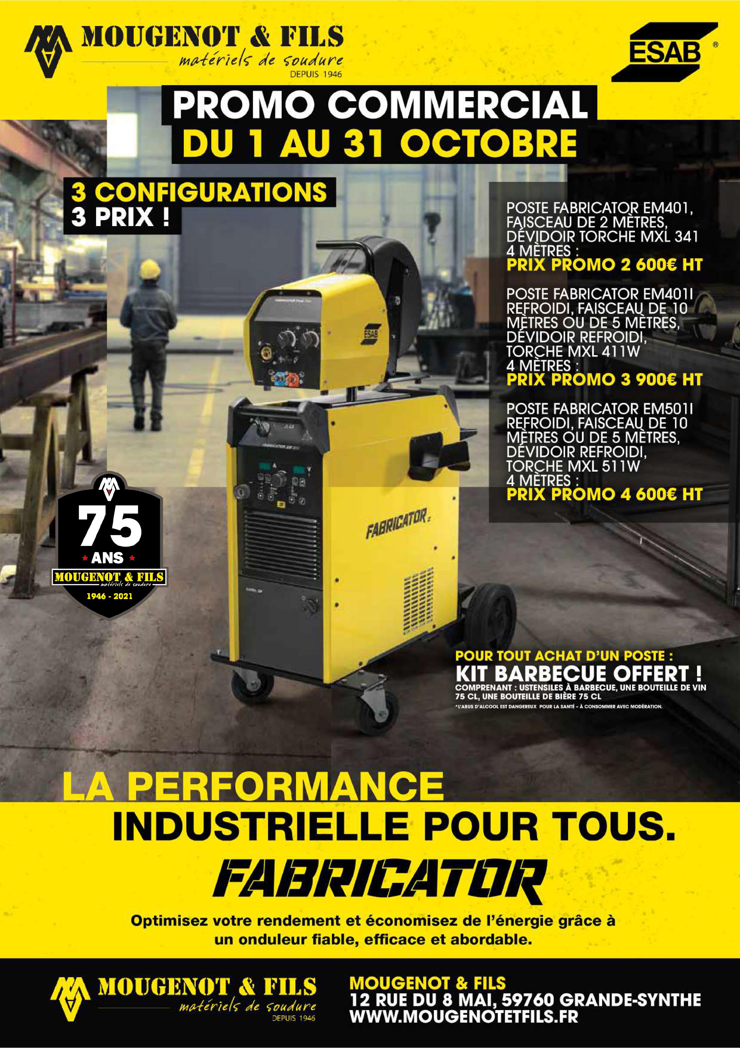 Mougenot et Fils - Promotion Postes FABRICATOR (gamme ESAB)